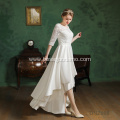 Modern Sweetheart Neck half Sleeve Cathedral Train Bow Ruffles Ball Gown Wedding Dresses for Bride